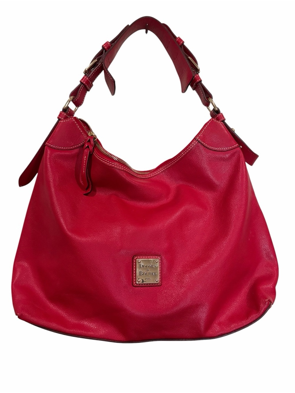 Dooney & Bourke Pink-Red Leather Shoulder Hobo bag
